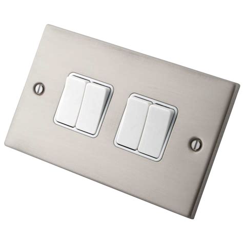 brushed steel light switch box|brushed stainless switches and outlets.